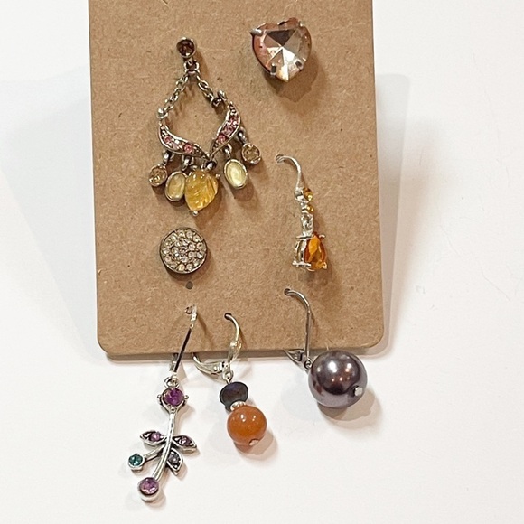 Vintage Jewelry - Vintage Mismatched Beaded Boho Earrings